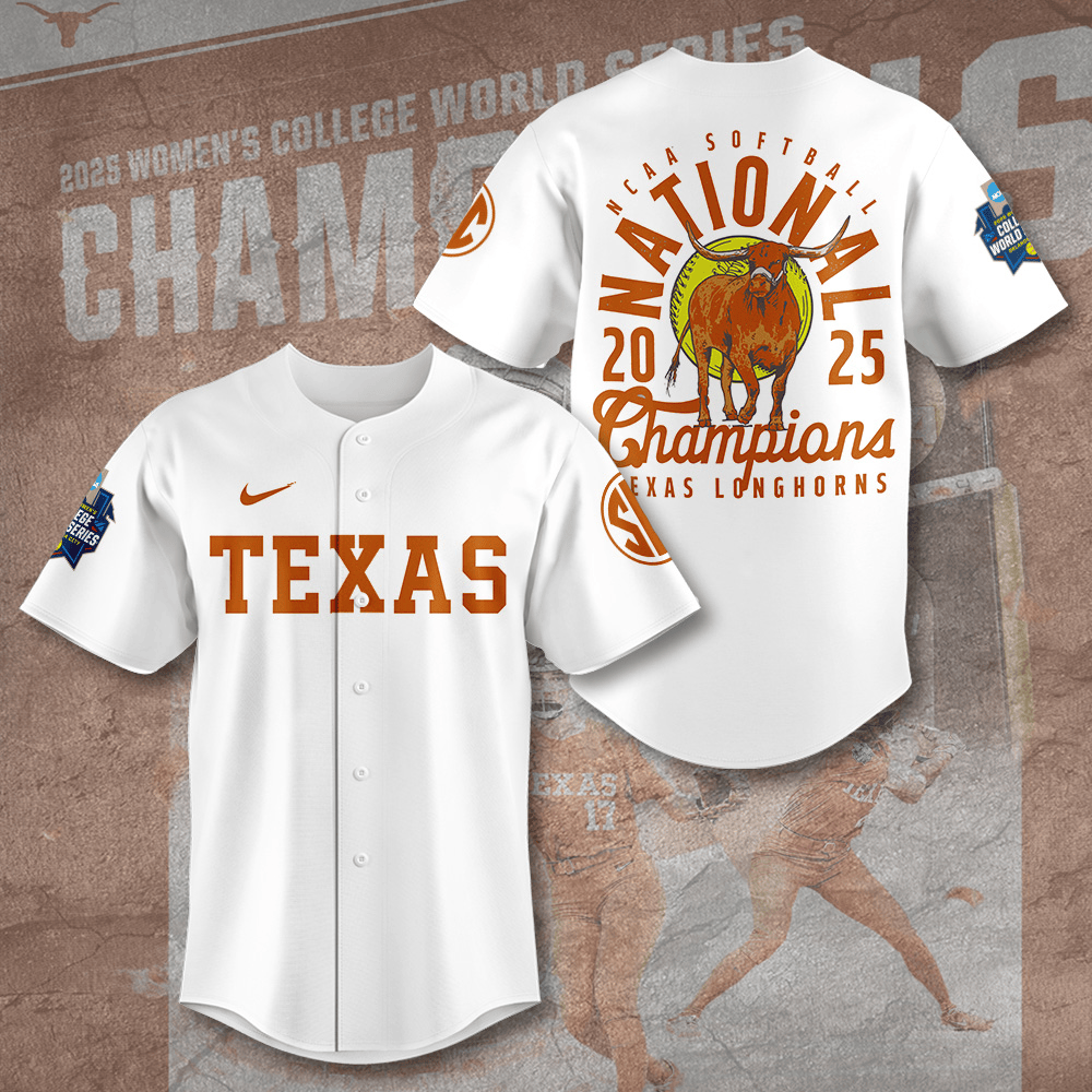 Texas Longhorns Women's Softball Baseball Jersey Texas Longhorns Merch For Fan Gifts For Wife-1