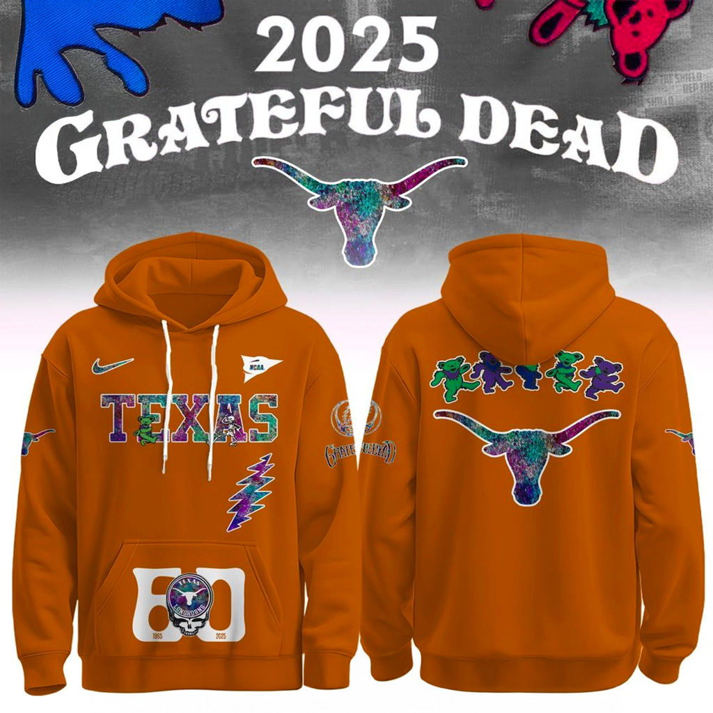 Texas Longhorns x Grateful Dead 60th 1965 2025 Hoodie Longhorns Merch Christmas Gifts For Son-1