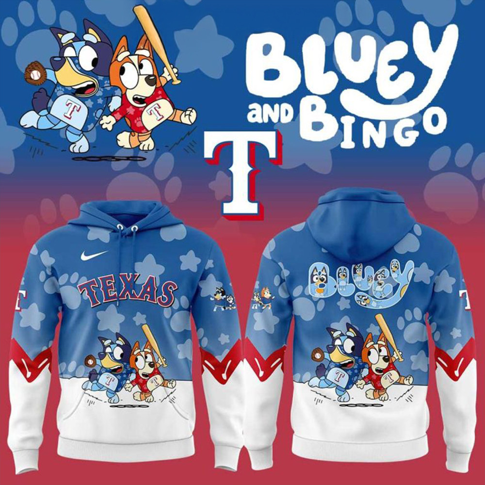 Texas Rangers Bluey And Bingo Hoodie Gifts For Basketball Fan-1