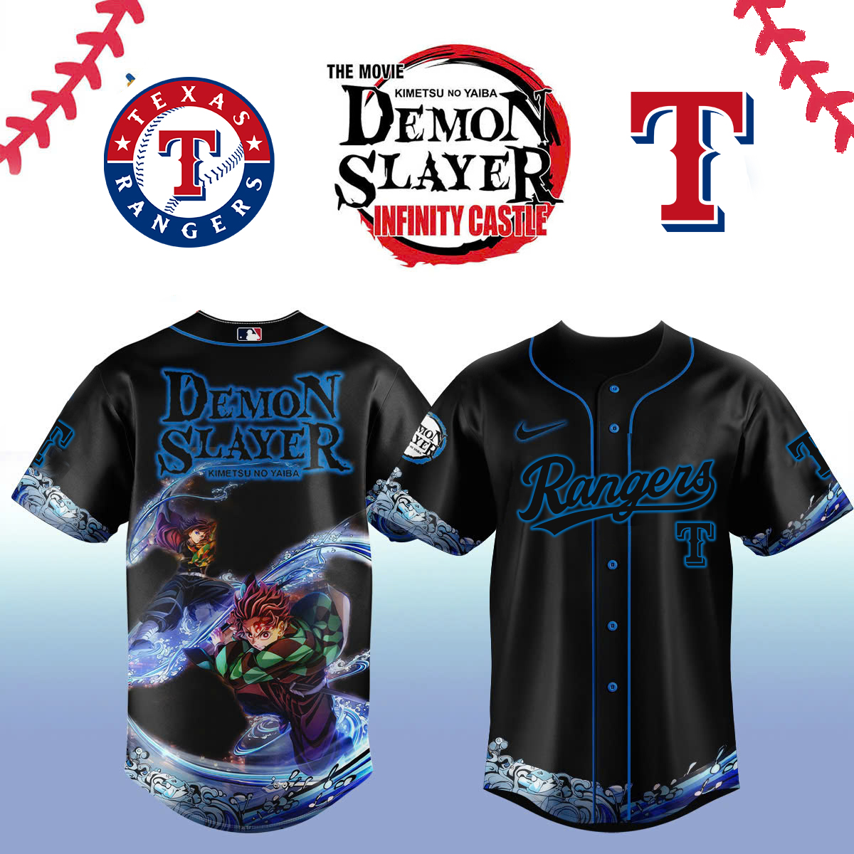 Texas Rangers Demon Slayer Jersey 2025 Best Gifts For Baseball Fans(1)-1