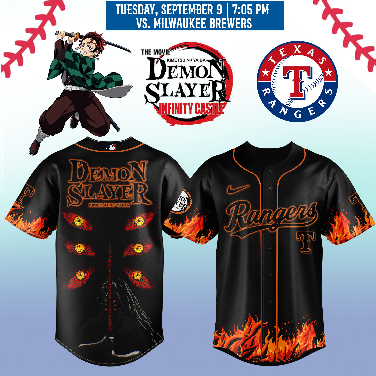 Texas Rangers Demon Slayer Jersey 2025 Cool Baseball Gifts(1)-1