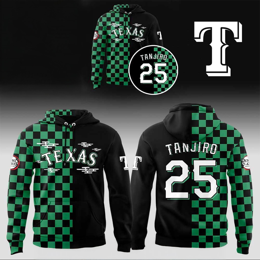 Texas Rangers Demon Slayer Night Tanjiro Hoodie Texas Rangers Merch Gifts For Dad-1