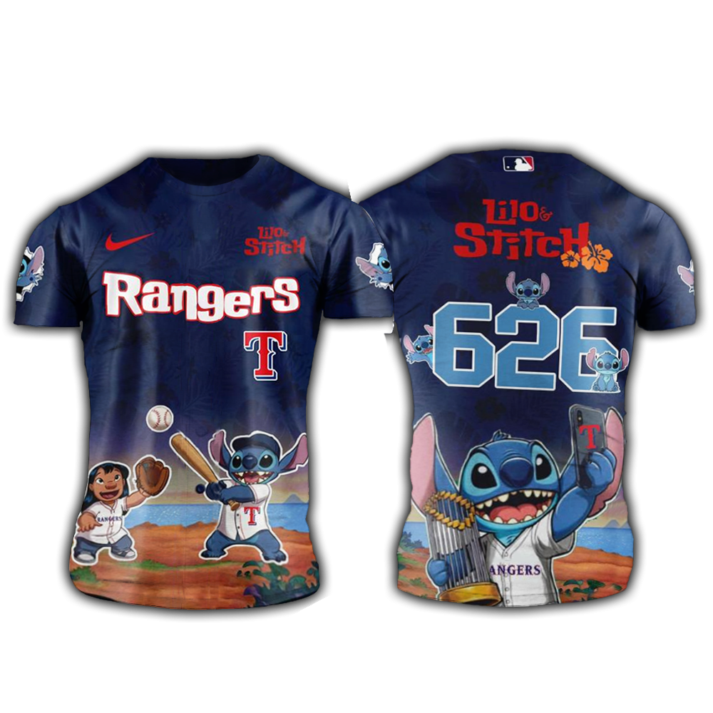 Texas Rangers Lilo And Stitch 626 Shirt Texas Rangers Merch Best Father's Day Gifts For Husband-1