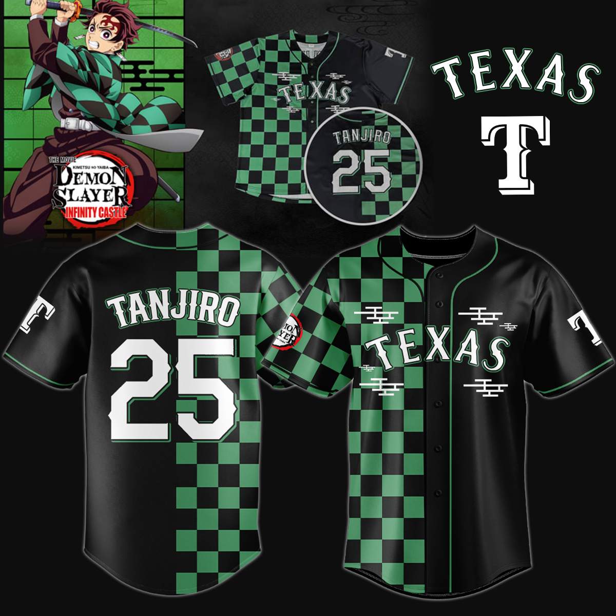 Texas Rangers Limited Edition Demon Slayer Jersey 2025-1