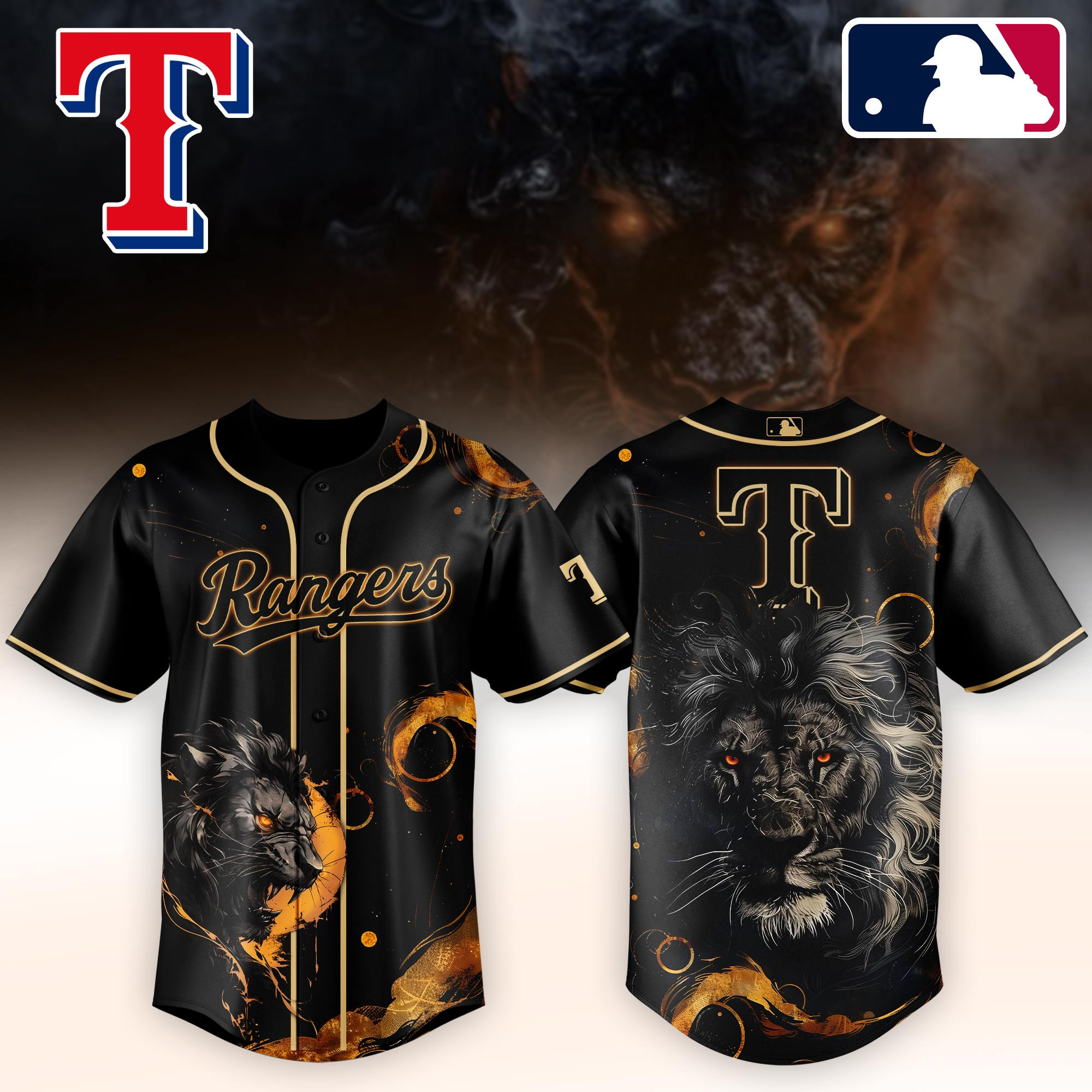 Texas Rangers Mlb X Lion Baseball Jersey For Fans-1