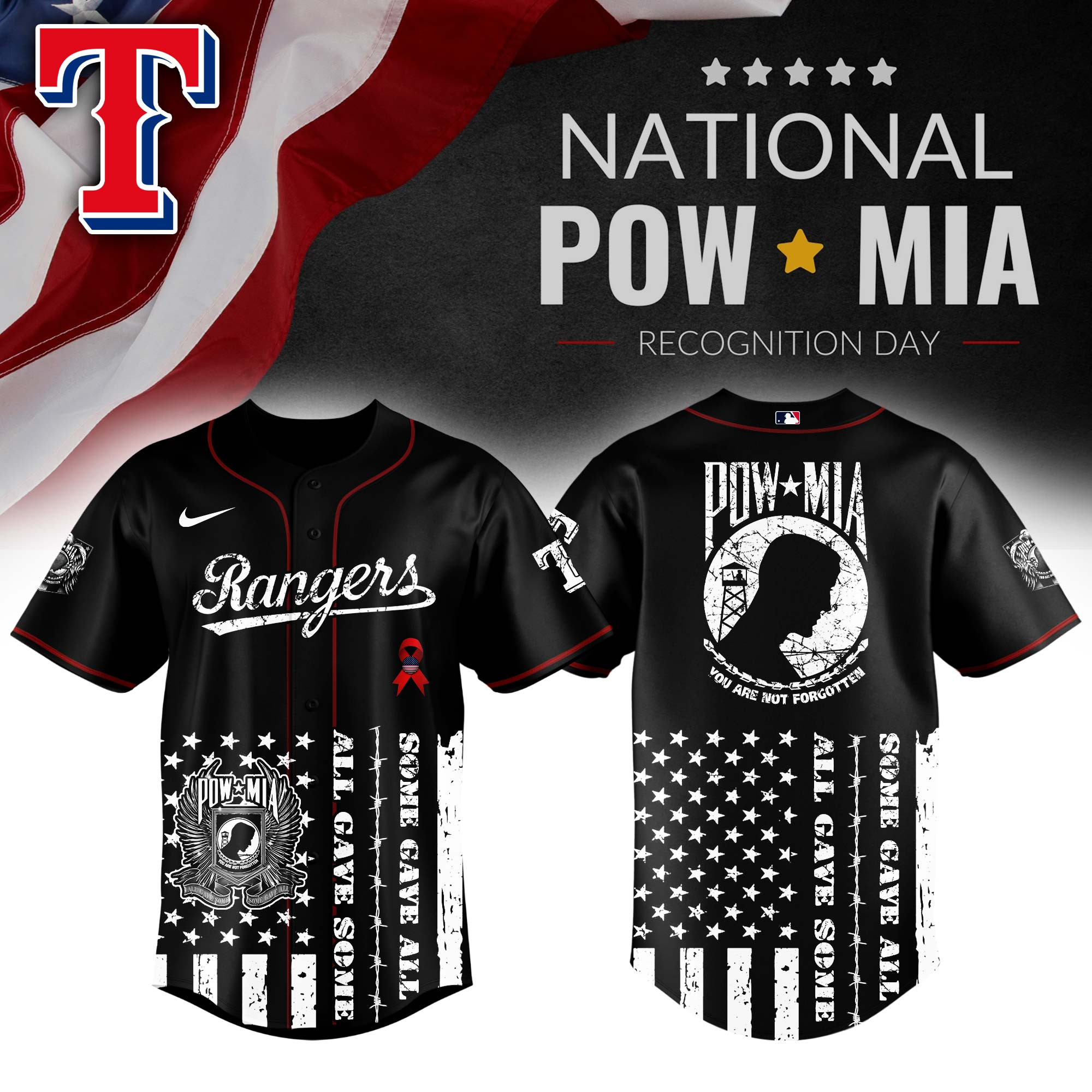 Texas Rangers Mlb X National Powmia Recognition Day Baseball Jersey For Fans-1 Texas Rangers Mlb X National Powmia Recognition Day Baseball Jersey For Fans-1