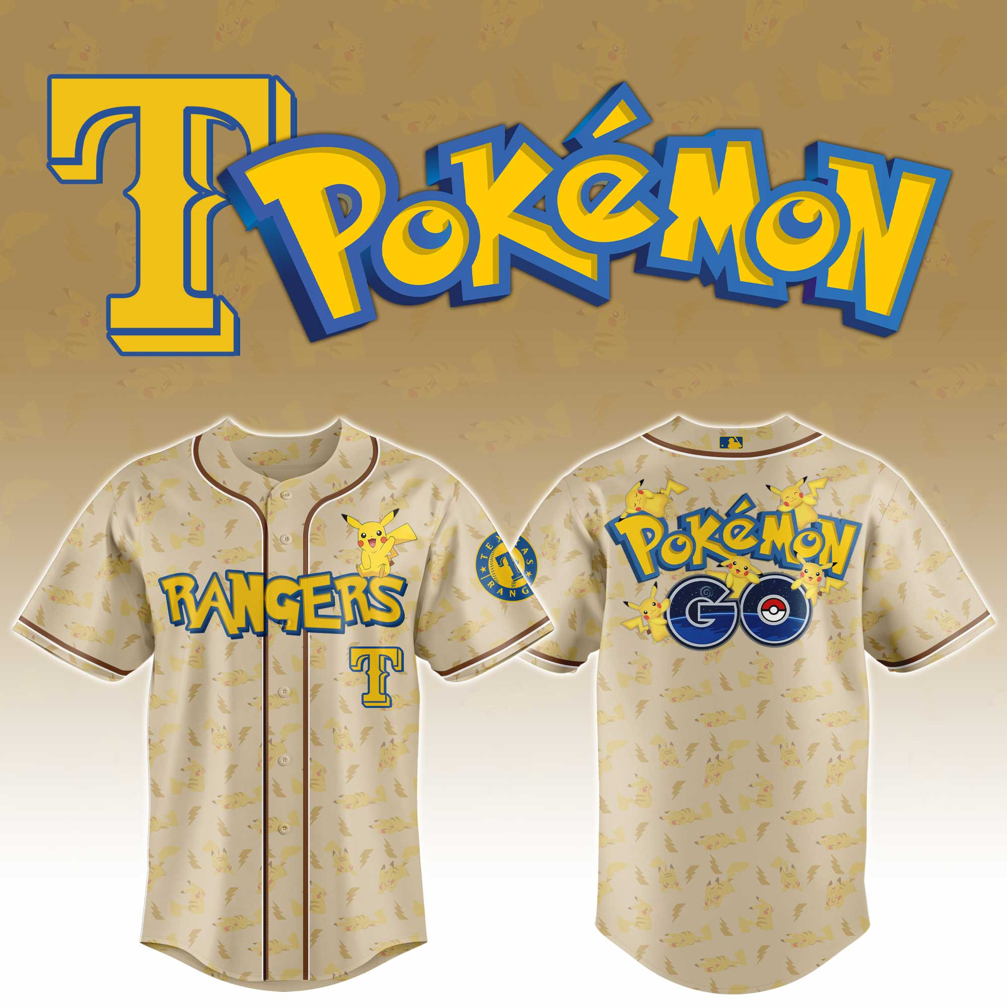 Texas Rangers Mlb X Pokemon Go Master Baseball Jersey For Fans-1