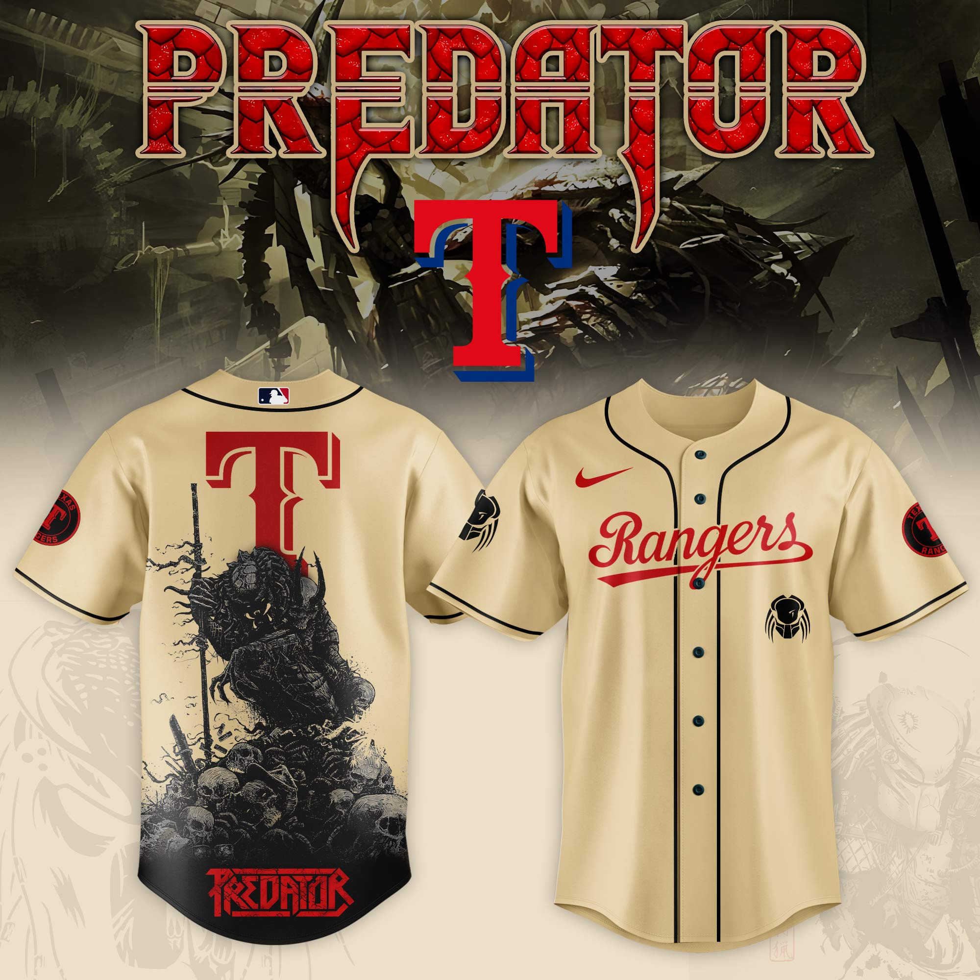 Texas Rangers Mlb X Predator Baseball Jersey For Fans-1