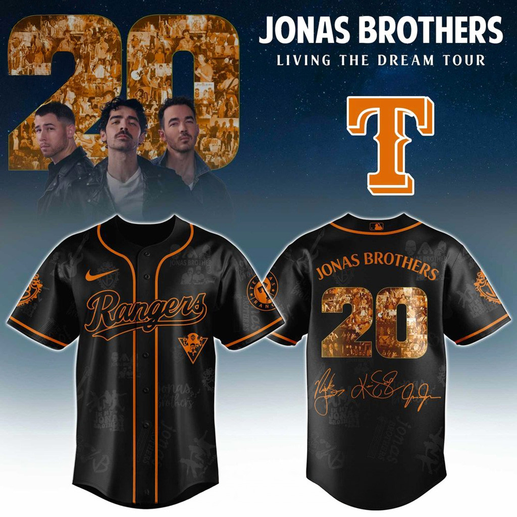 Texas Rangers X Jonas Brothers Living The Dream Tour 2025 Jersey Rangers Merch Him Gifts-1