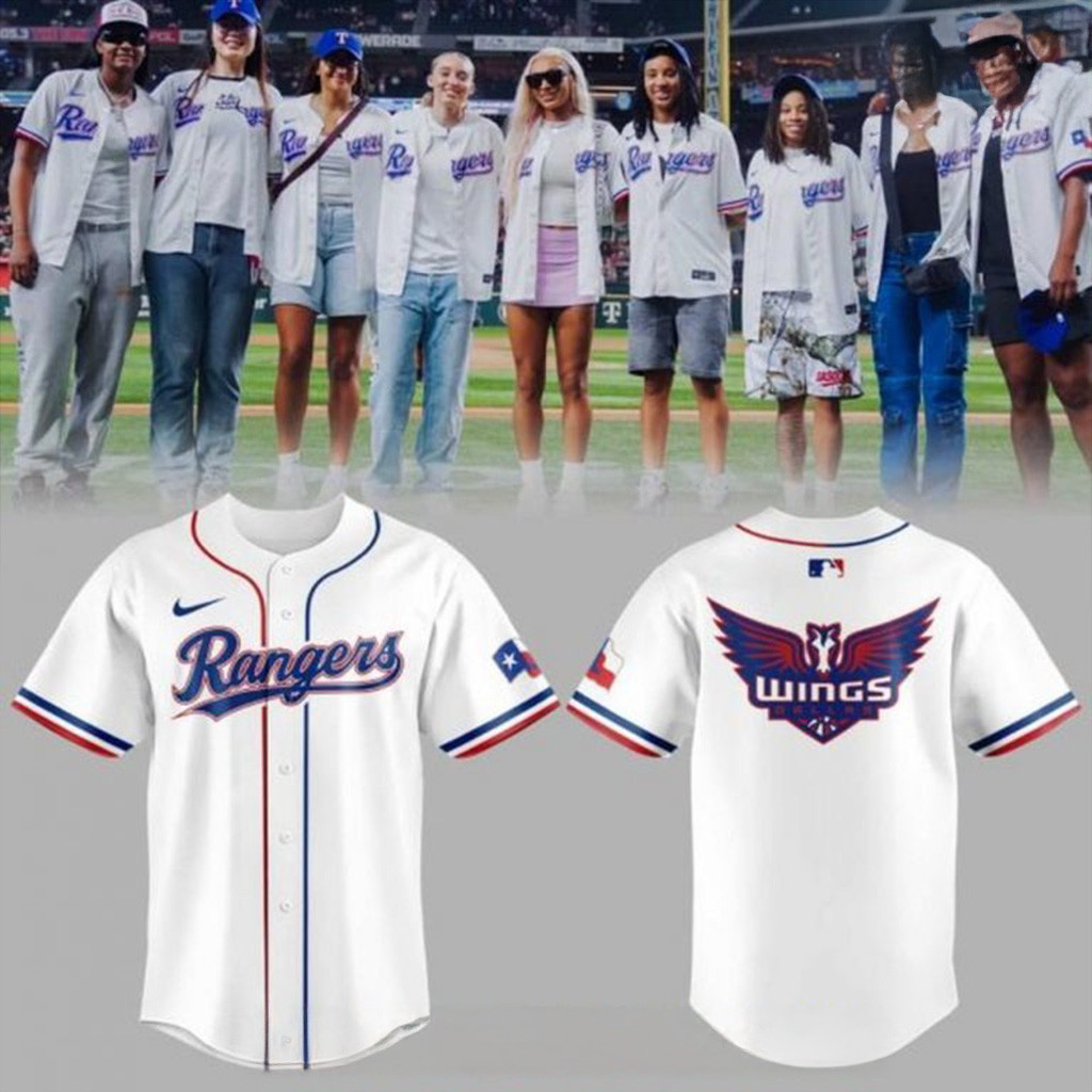 Texas Rangers x Dallas Wings Special Baseball Jersey Texas Rangers Merch For Fans-1