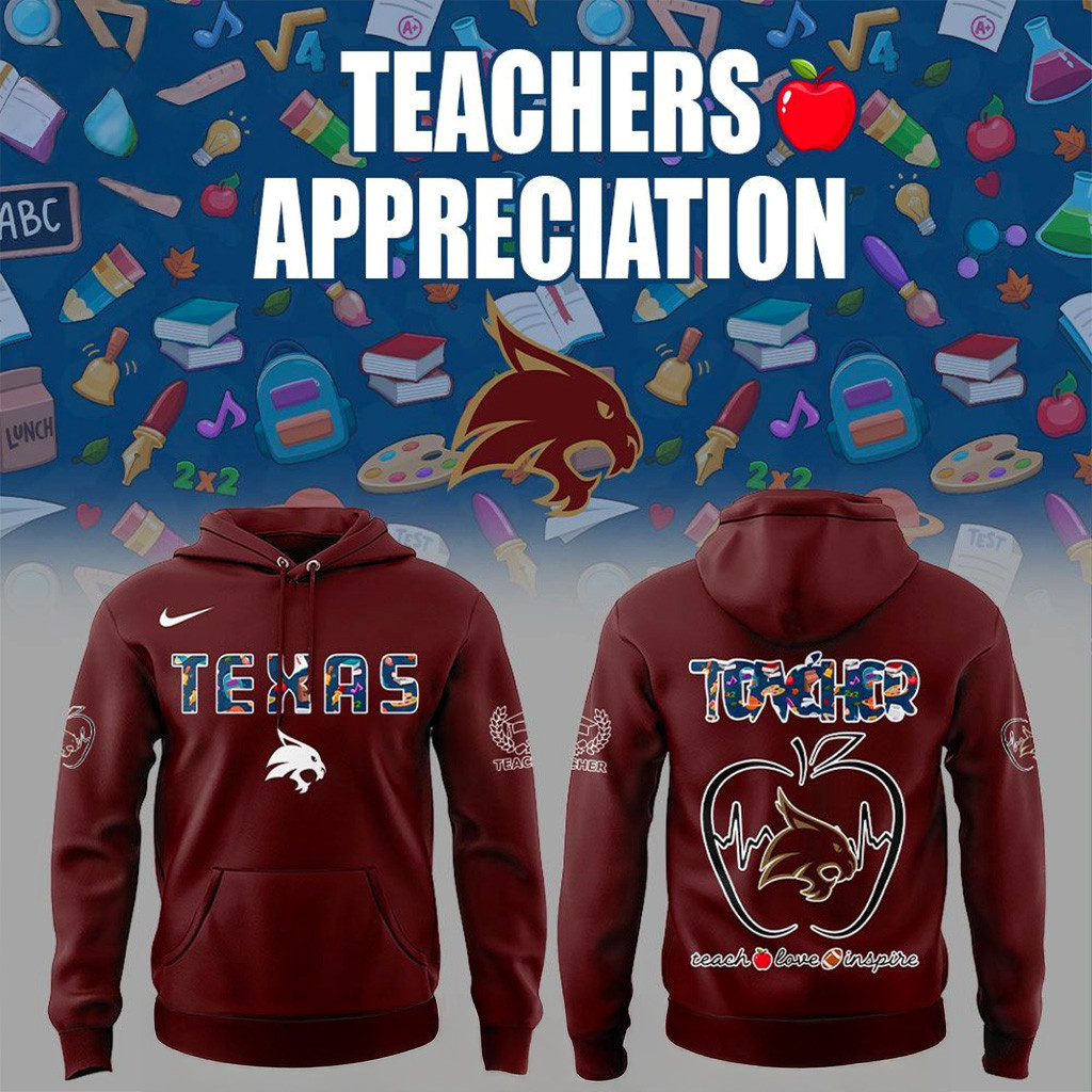 Texas State Bobcats Teachers Appreciation 2025 Hoodie Bobcats Merch Christmas Presents For Son-1