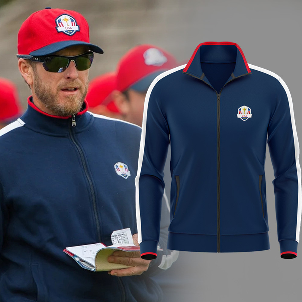 The 2025 Ryder Cup Stand Up Collar Zip Sweatshirt The 2025 Ryder Cup Merch Gift For Golfer Dad-1