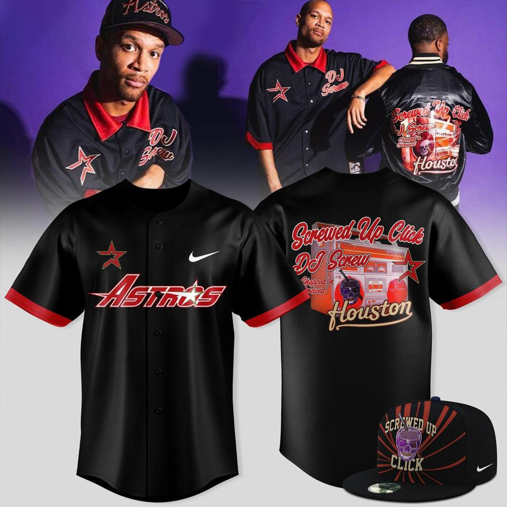 The Astros X DJ Screw Screwed Up Click Baseball Jersey Astros Merch Gifts For Dad-1