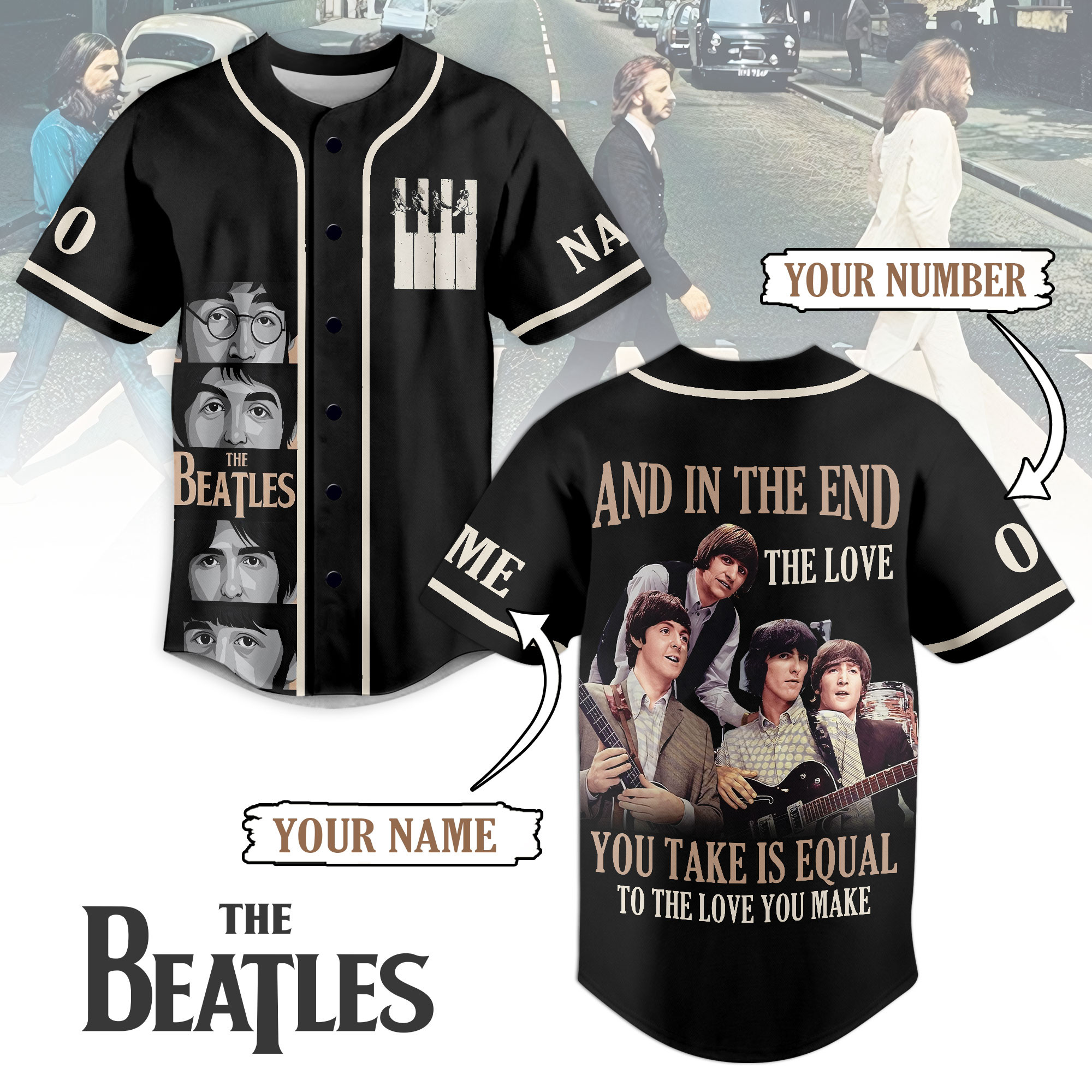 The Beatles Music Personalized Baseball Jersey For Fans-1