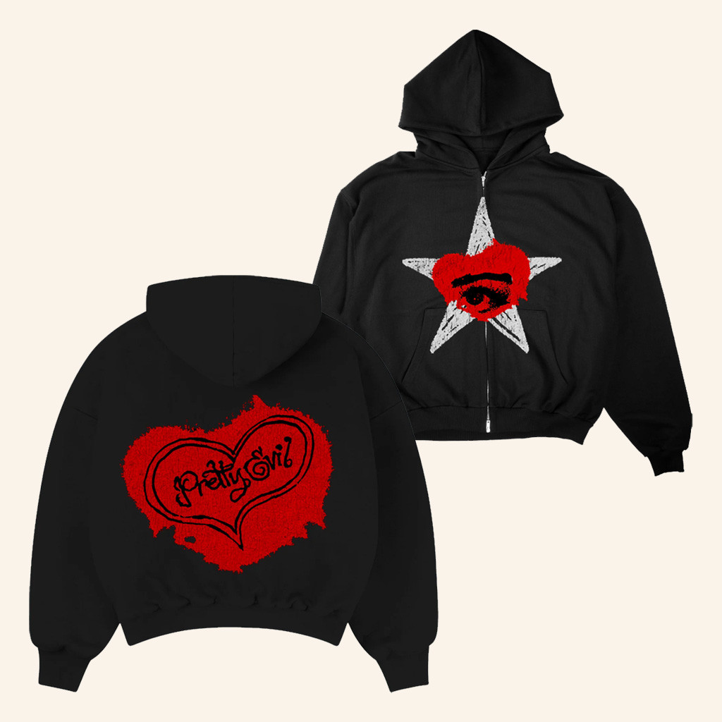 The Ellise Shop Store Merch Pretty Evil Zip Up Hoodie Gifts For Friends-1