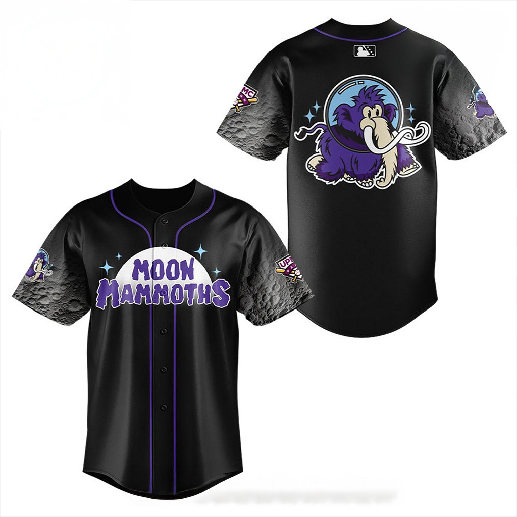 The Erie Moon Mammoths Black Jersey Moon Mammoths Merch Gifts For Baseball Fans-1