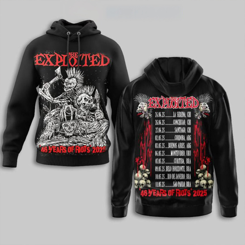 The Exploited 2025 Celebrating The 46 Years Of Rots Tour The Legends Hoodie Music Fans Gift-1