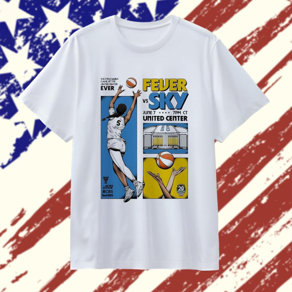 The First WNBA Game At The United Center Ever Angel Reese Fever Vs Sky T-Shirt WNBA Merch-1