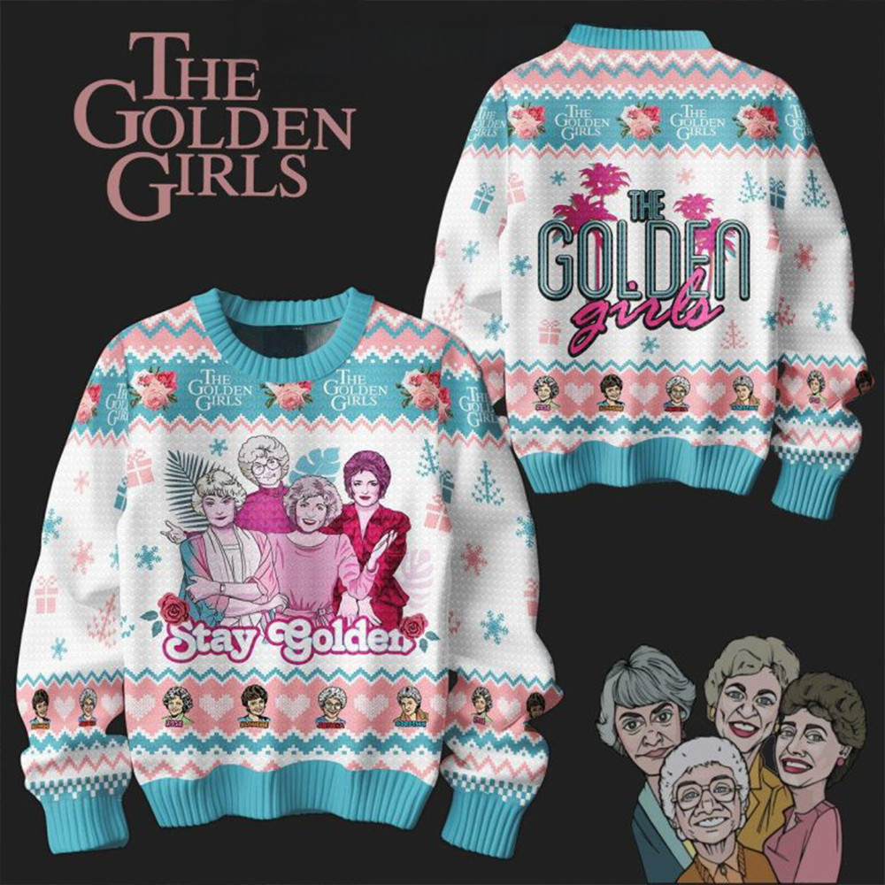 The Golden Girls Stay Golden Merry 2024 Christmas Ugly Sweater Gifts For Movie Fans-1