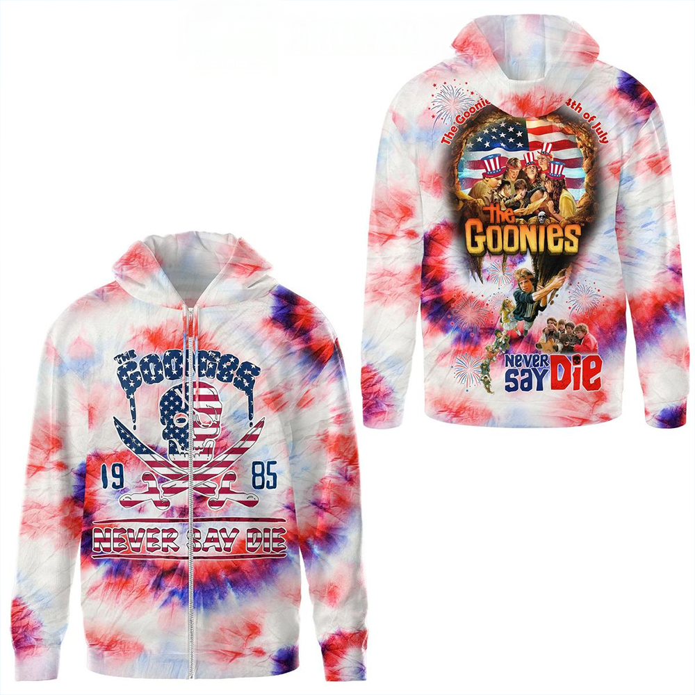 The Goonies 4th Of July Never Say Die Zip Hoodie The Goonies Merch Stepdad Gifts For Father's Day-1