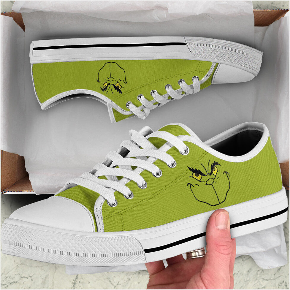 The Grinch Green Low Top Shoes Grinch Sneakers Gifts For Fans Birthday Gifts For Her-1