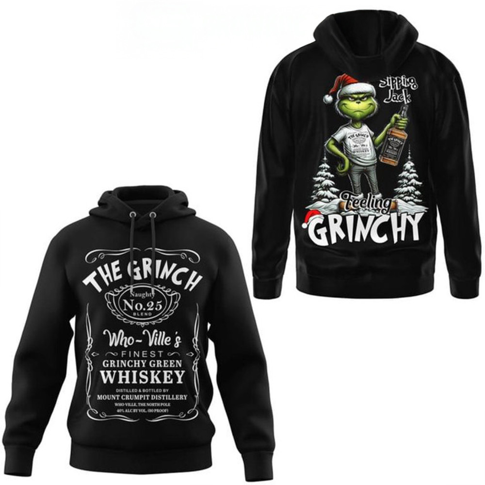 The Grinch Who Villes Grinchy Green Whiskey Slipping Jack Hoodie Movie Fans Gifts-1