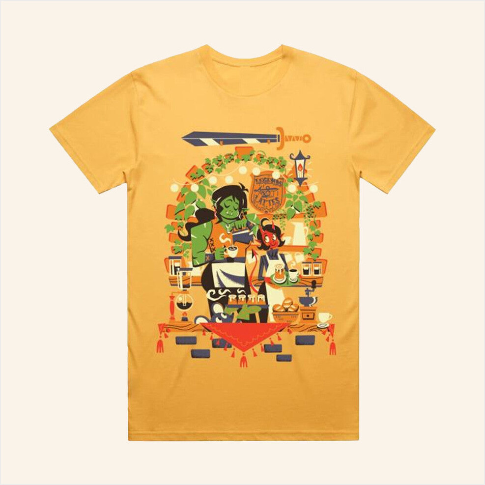 The Merch Guild Legends And Lattes T-Shirt Gifts For Friends Birthday Gifts For Him-1