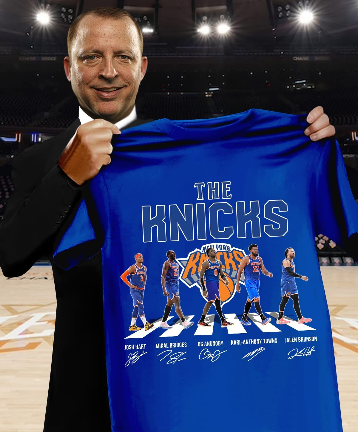 The New York Knicks NBA Walking Signatures 2025 Shirt New York Knicks Merch Fans Gifts-1