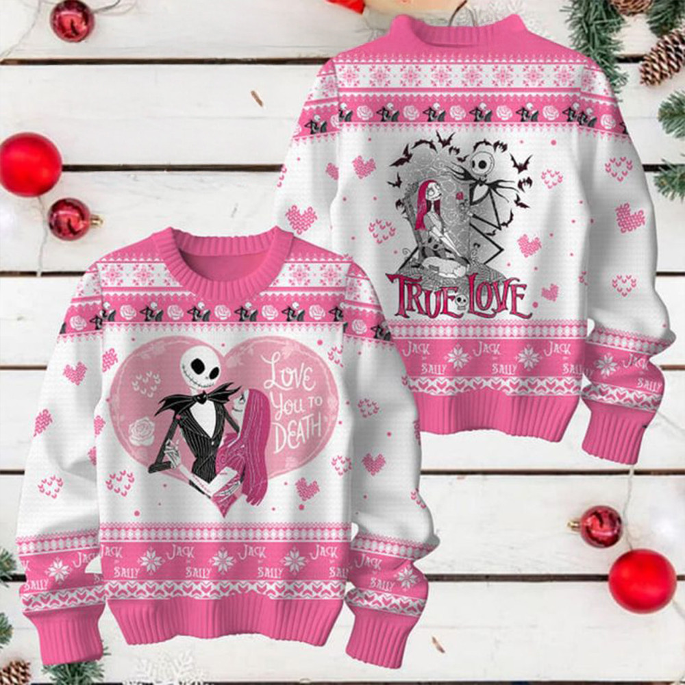 The Nightmare Before Christmas Love You To Death 2025 Ugly Sweater Gifts For Fans-1