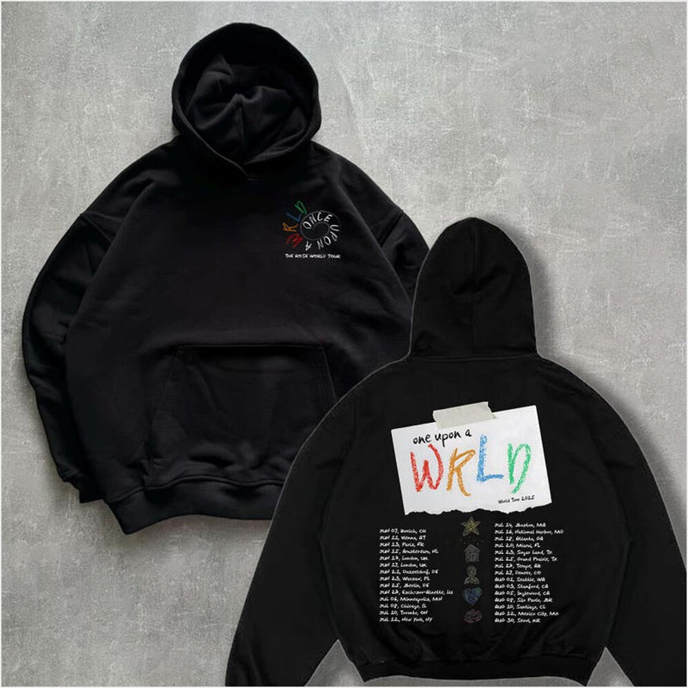 The Rose Once Upon A WRLD Tour Hoodie Retro The Rose WRLD Road Map Hoodie The Rose WRLD Merch-1