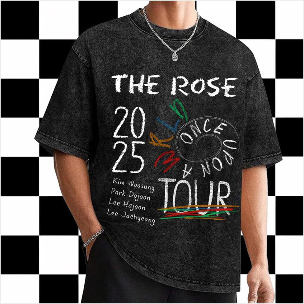 The Rose Once Upon A WRLD Tour Mineral Black Wash T-shirt The Rose 2025 World Tour Mineral Shirt-1