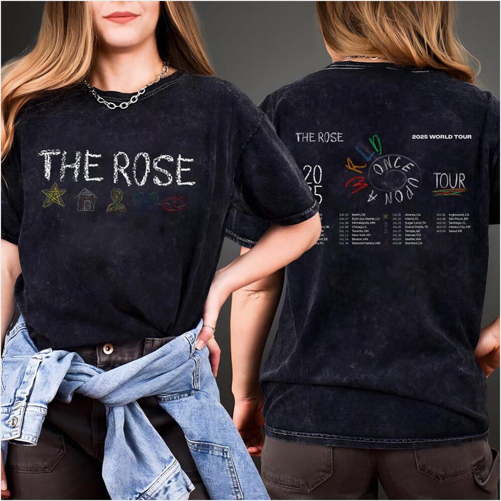 The Rose Once Upon A WRLD Tour Mineral Wash T-Shirt The Rose 2025 World Tour Shirt Gifts-1
