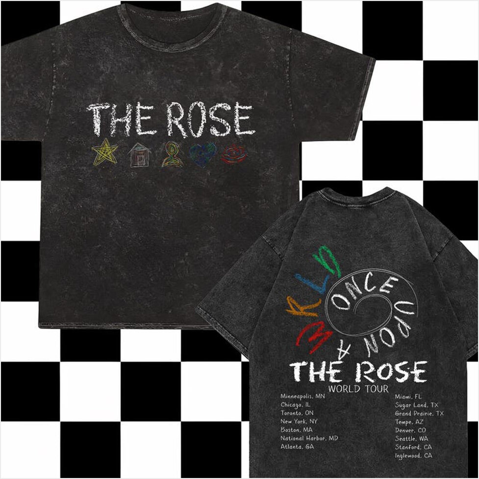 The Rose Once Upon A WRLD Tour Mineral Wash T-Shirt The Rose 2025 World Tour Shirt-1