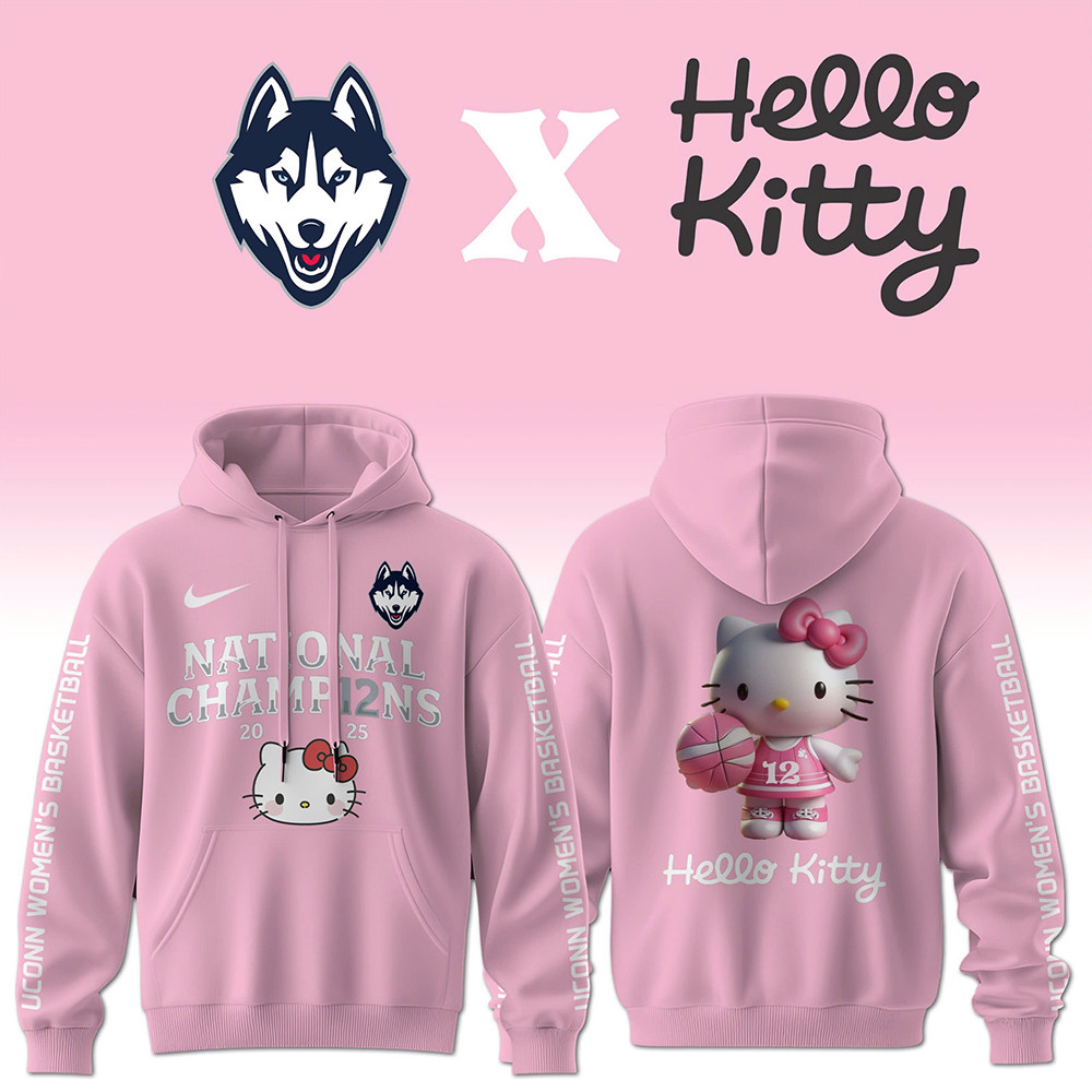 The UConn Women's Basketball x Hello Kitty Hoodie Best Gifts For Basketball Lovers-1