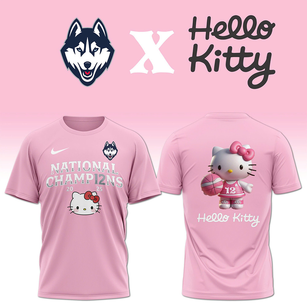 The UConn Women's Basketball x Hello Kitty Shirt Best Gifts For Basketball Lovers-1