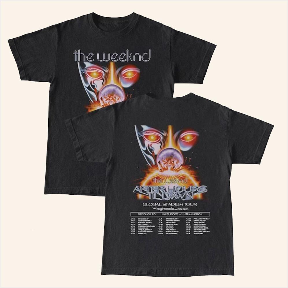 The Weeknd Merch After Hours Til Dawn Tour Black T-Shirt Presents For Music Lovers-1