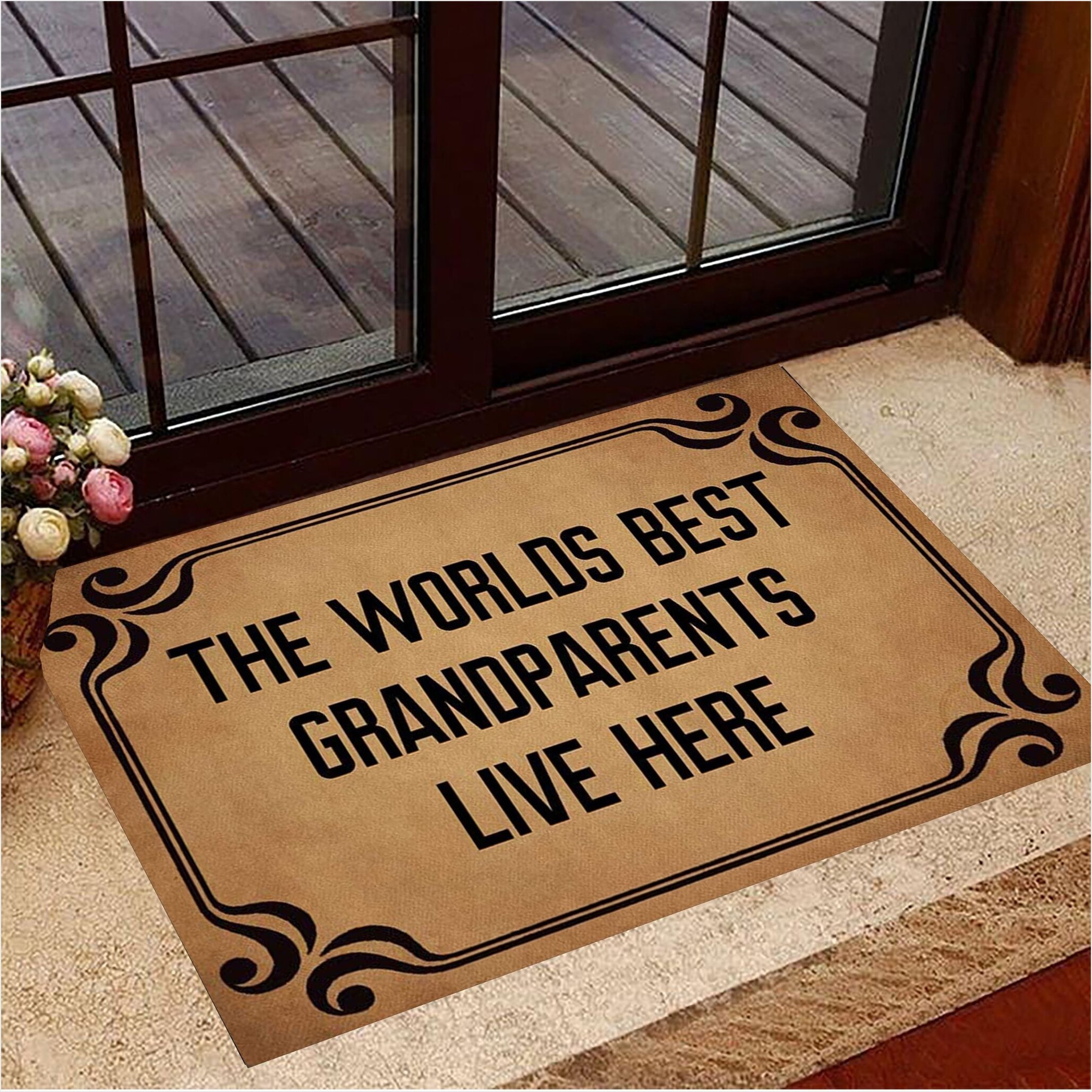 The Worlds Best Grandparents Live Here Doormat Best Indoor Door Mats Gifts For Grandpa-1