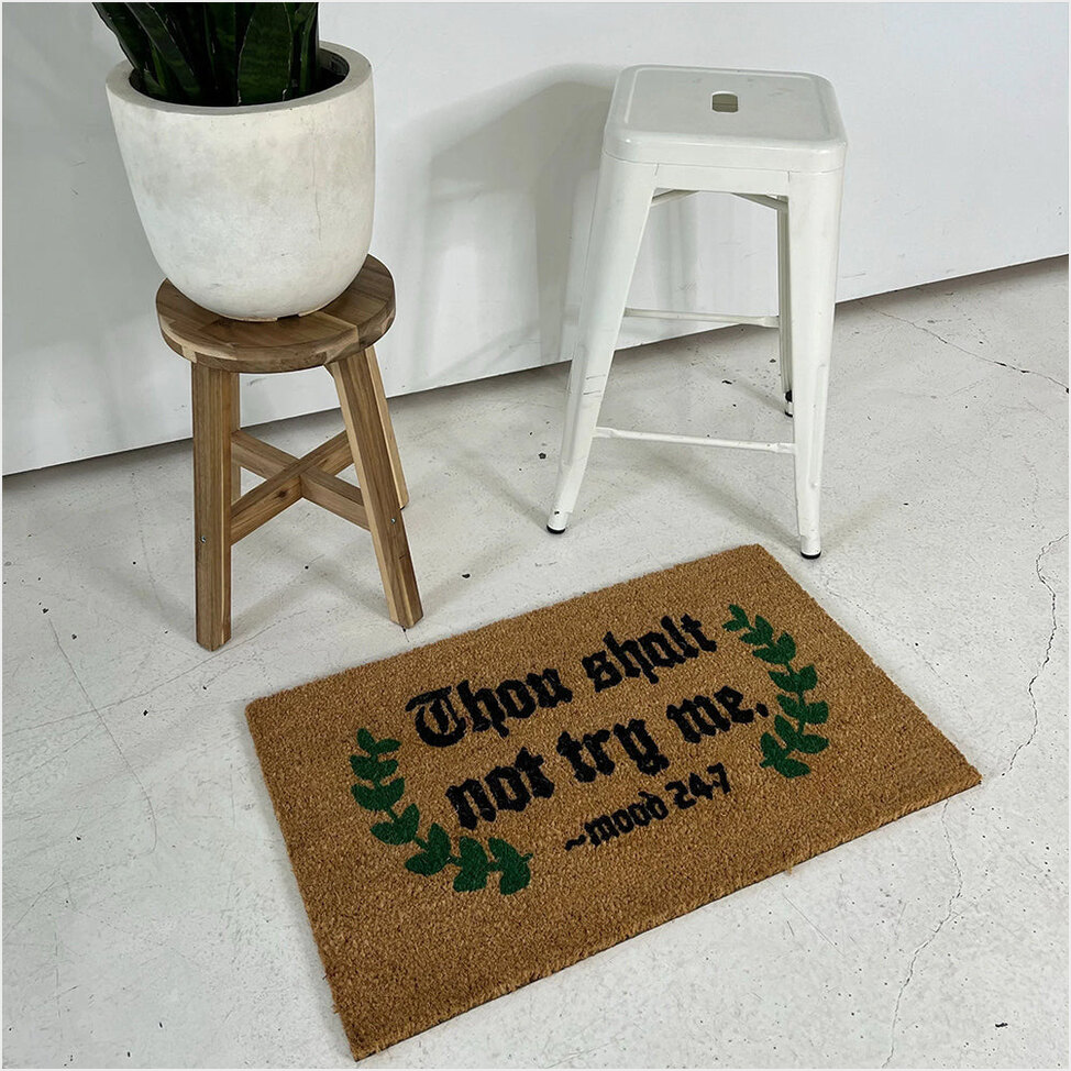 Thou Shalt Not Try Me Doormat Funny Welcome Mats Frontgate Door Decor Gifts For Besties-1