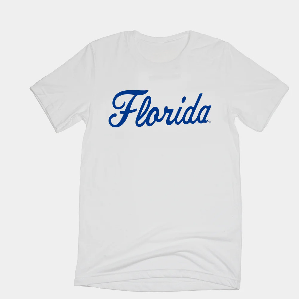 Throwback Florida Gators Baseball Script White T-Shirt Men Women Gifts-1
