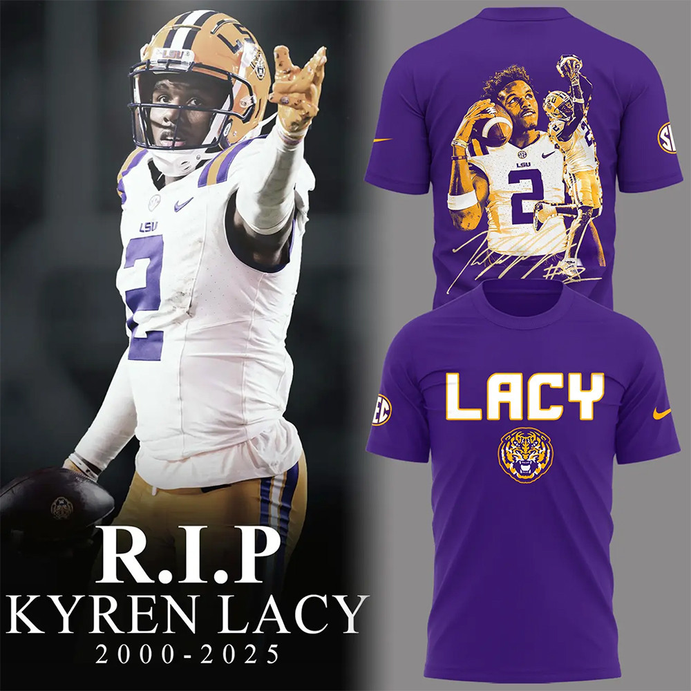 Tigers Football RIP Lacy 2000 2025 Purple T-Shirt-1 Tigers Football RIP Lacy 2000 2025 Purple T-Shirt-1