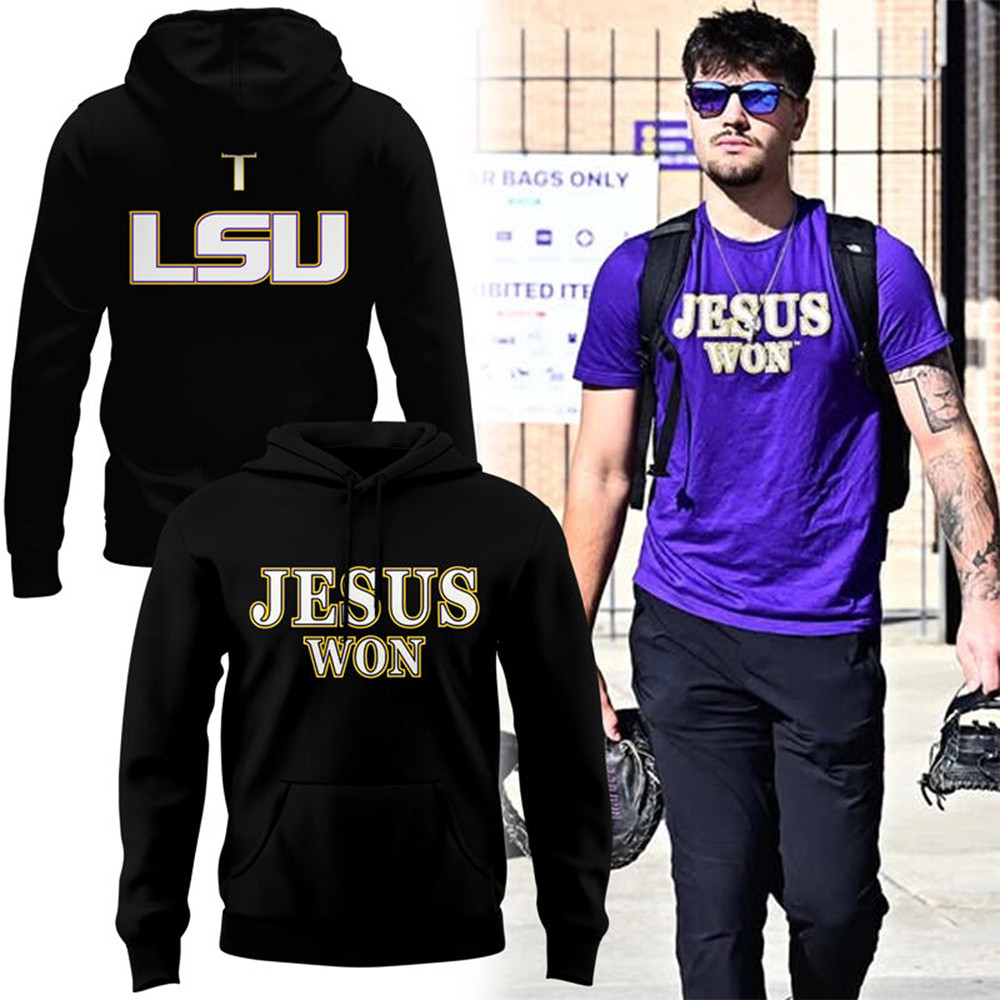 Tigers JESUS WON Black Hoodie Gift For Friends-1