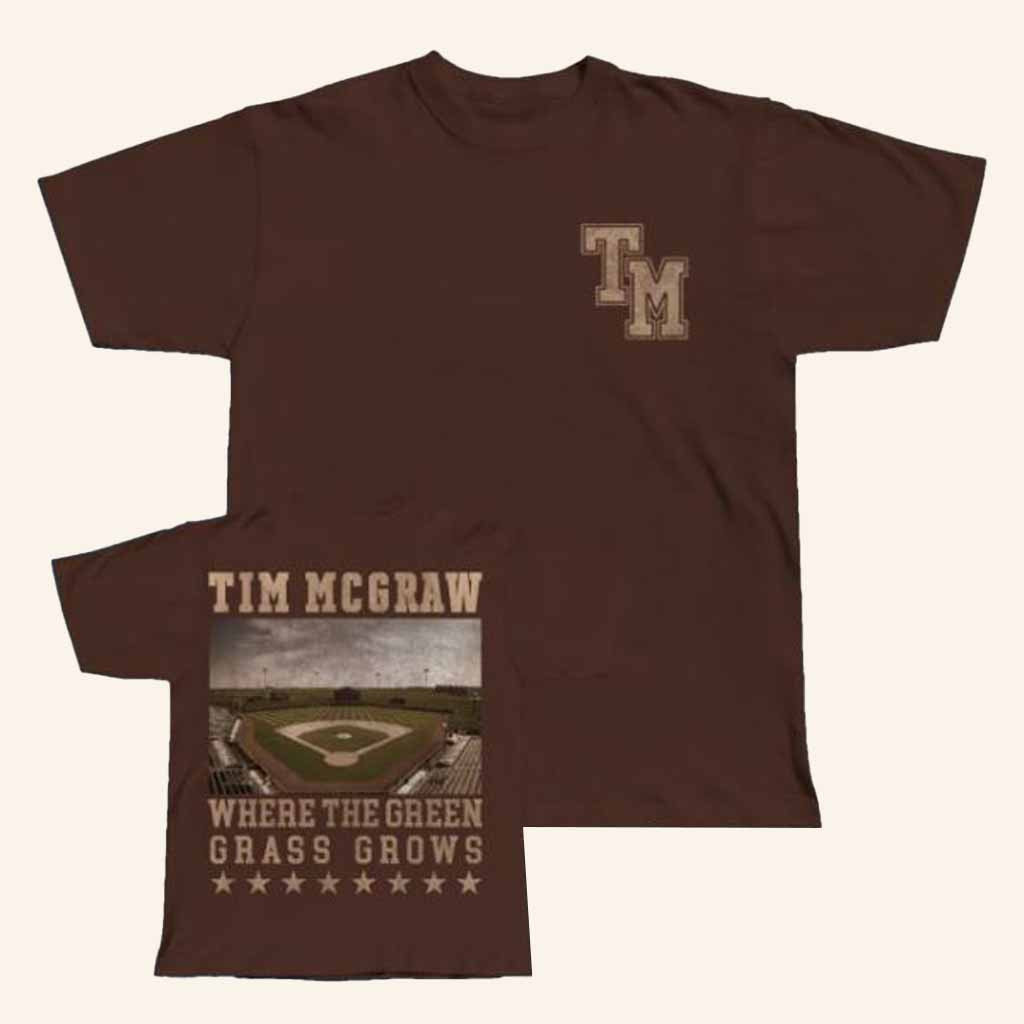 Tim Mcgraw Merch TM Baseball Field Brown Shirt Christmas Gifts For Dad-1