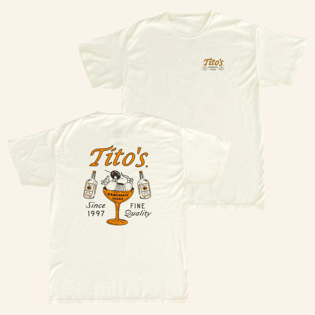 Tito's Vodka Merch Tito's Lounging Armadillo T-Shirt Gifts For Him-1