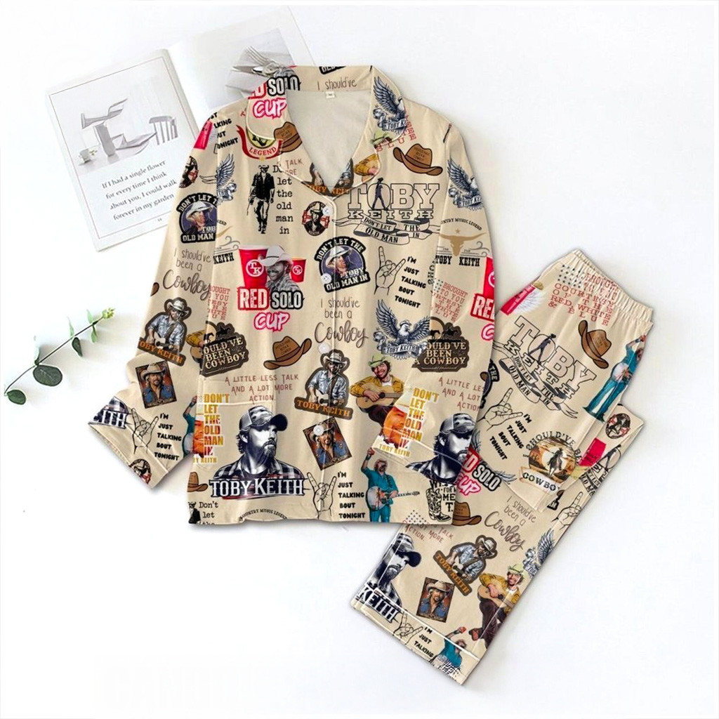 Toby Keith Pajamas Set Fan Merch Best Christmas Gifts For Wife-1