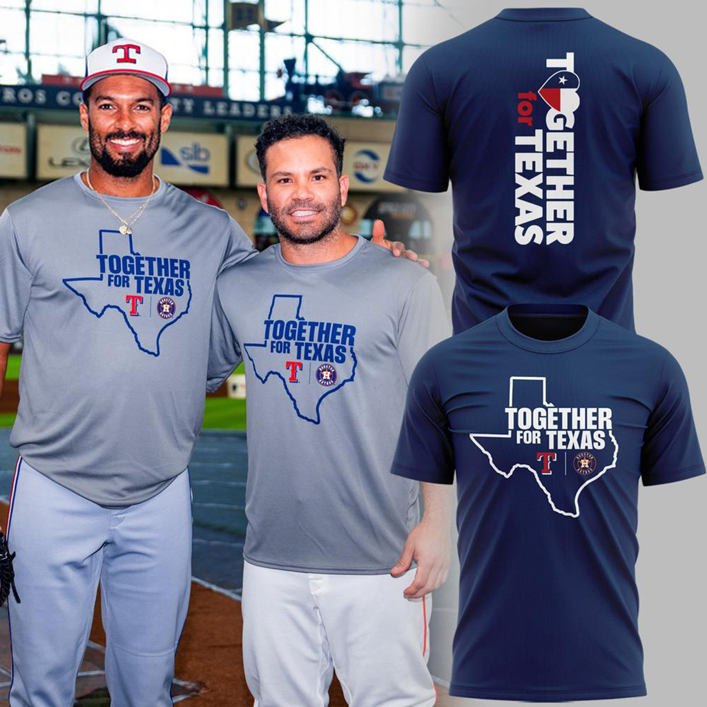 Together For Texas 2025 Navy T-Shirt Houston Texans Merch Texas Pride Gifts For Husband-1