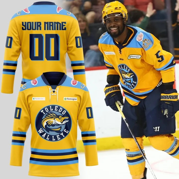 Toledo Walleye 2025 Kelly Cup Playoffs Hockey Jersey Unique Gifts For Hockey Lovers-1
