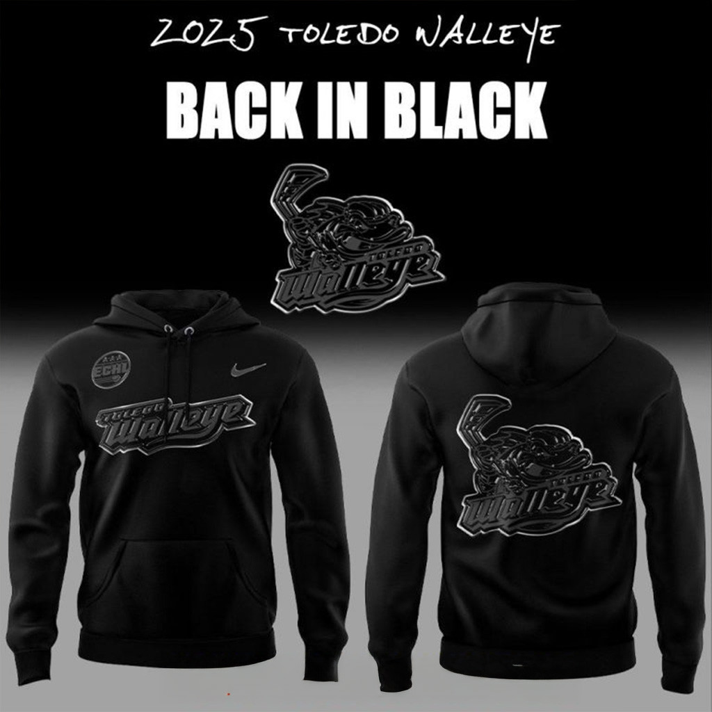 Toledo Walleye Back In Black Special Hoodie Best Gifts For Hockey Fans-1