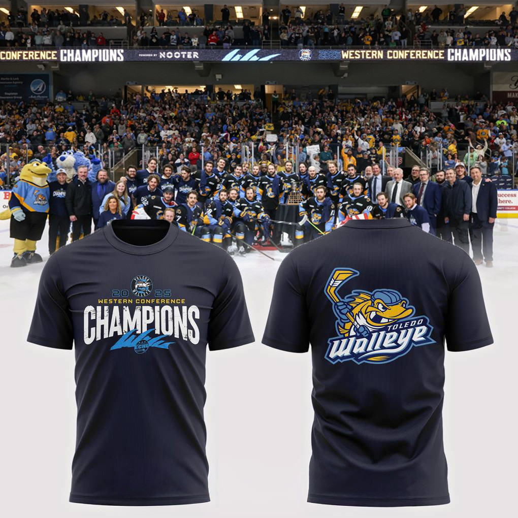Toledo Walleye Western Conference 2025 Champions Shirt Fan Merch Good Gifts For Boyfriend-1