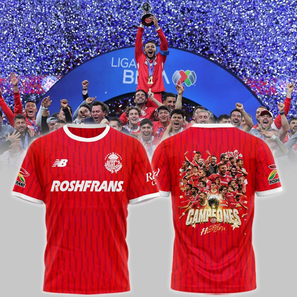 Toluca FC 2025 Clausura CAMPEONES Limited T-Shirt Father's Day Gifts For Football Fan-1
