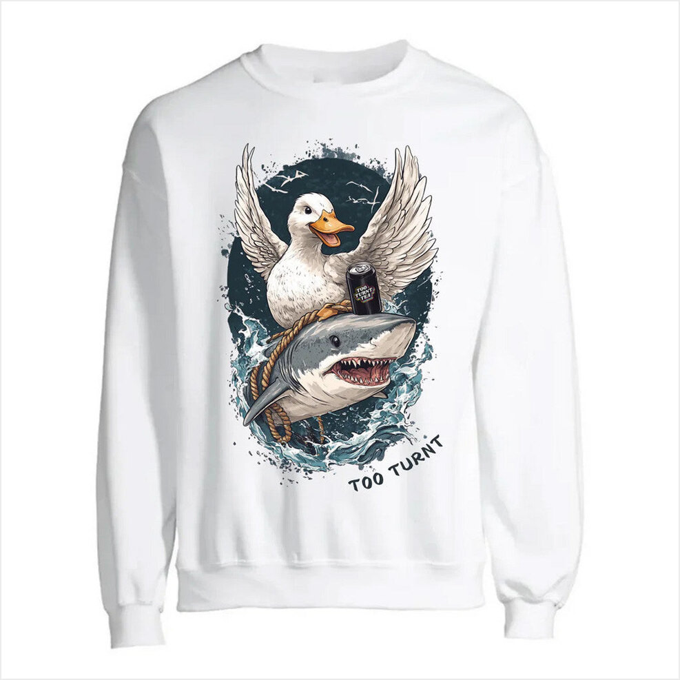 Too Turnt Tony Merch Baby Girl Shark Crewneck Sweatshirt Gifts For Friends Gifts For Brother-1